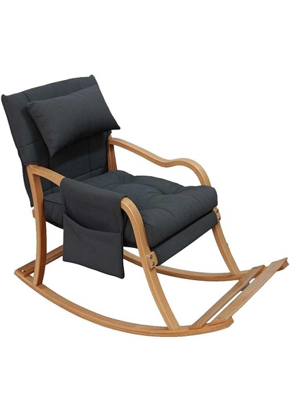 Paşa Ahşap Sallanan Sandalye, Çıkartılabilir Kılıflı Minderli, Boyun Yastıklı Dinlenme Koltuğu Emzirme Koltuğu Füme fırsatları