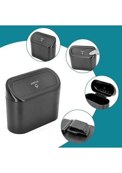 Concept Oto Çöp Kutusu Siyah Portatif Araç Içi Taşınabilir Kapaklı Organizer Aksesuar Araba Çöp Konanası Taşınabilir Araç Çöp Kutusu, Enan, Mutfak, Oturma Odası, Iç Mekan, Çöp Için Kullanılabilir, Concept modelleri