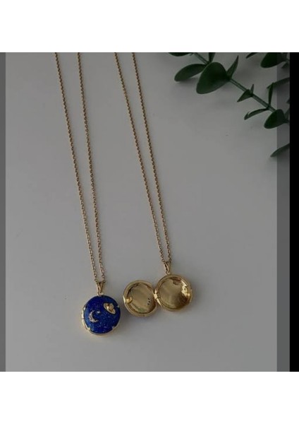 Gezegen Mavi Acılır Kapanır Resim Koyulabilen Gold Kolye Paslanmaz Çelik indirimleri