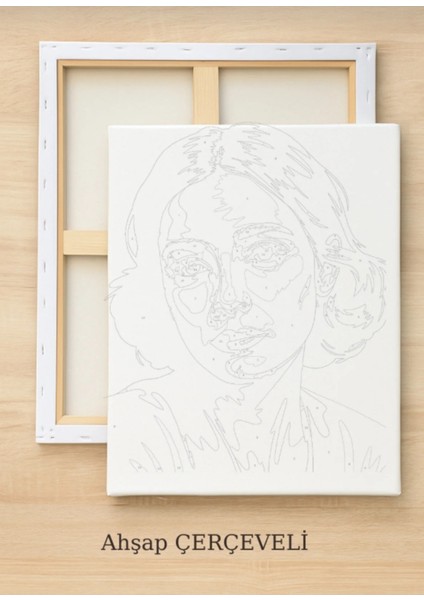 Sayılarla Boyama Seti 40X50 cm (Çıtalı) Fırça Boya Dahil Numaralı Tuval Beyaz Vazo Beyaz Pembe Lale indirimleri