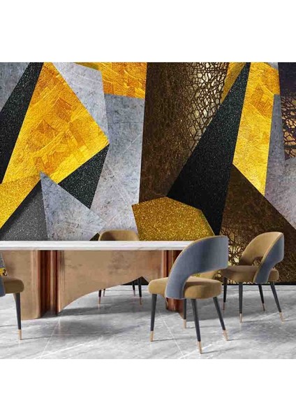 3 Boyutlu Taş Prizma Desenli Silinebilir Tekstil Duvar Kağıdı fiyatları