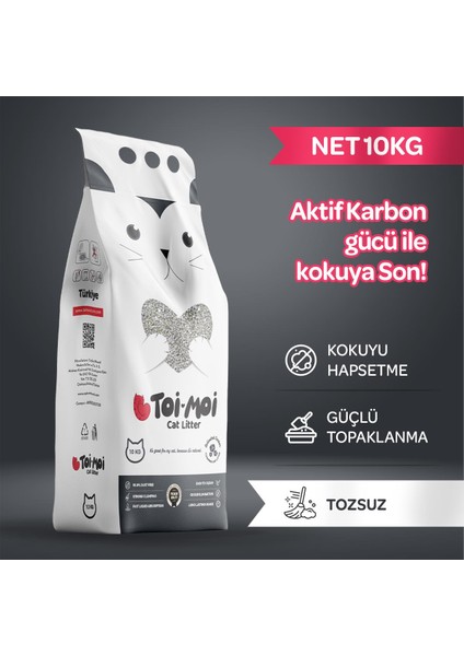 Aktif Karbonlu Ince Taneli Topaklanan Bentonit Kedi Kumu 10 Lt fiyatları
