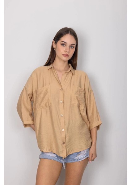 Mtxdpn Cepli Salaş Gömlek T1010 Vizon (Beden: Xl)