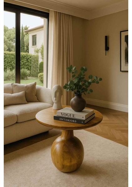 Rustik Tütün Renk Mantar Sehpa – Ahşap Orta Sehpa fırsatları