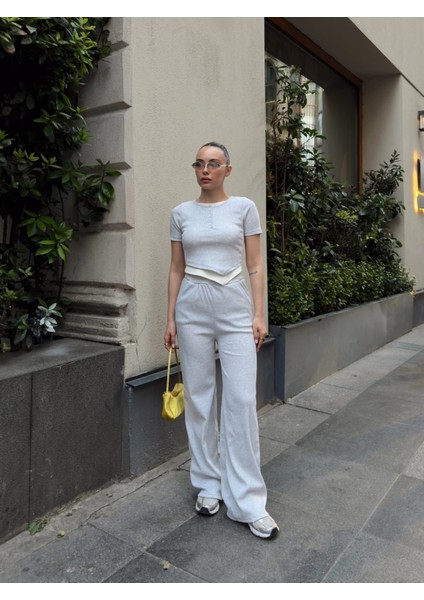 Mtxdpn Düğme Yakalı Gri Alt Üst Takım S3943 (Beden: M)