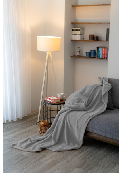 Duru-Home Welsoft Tv Battaniyesi 120×170 – Ekstra Soft & Yumuşak – Açık Gri