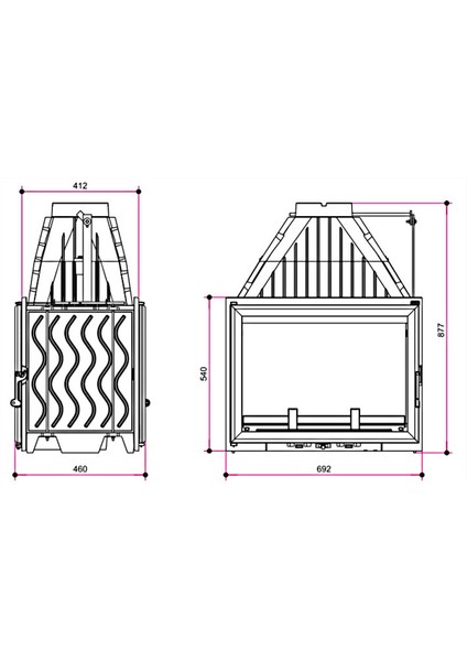 Invicta 700 Double Face (Çift Taraflı) Klapeli Şömine Haznesi , Döküm Hazne , 70 'lik Ithal Fransız Hazne 9278-44 fiyatları