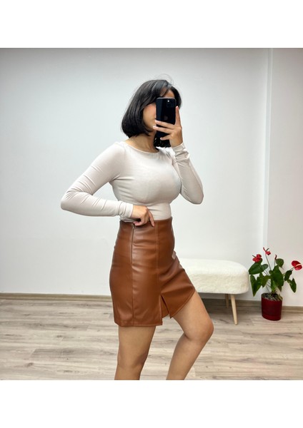 Deri Şortlu Mini Etek indirimleri