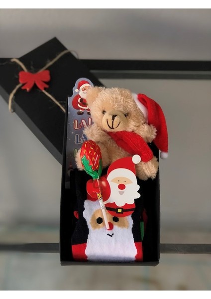 Yılbaşı Yeni Yıl Hediyesi Çorap Ayıcık Anahtarlık Lolipop Kitap Ayracı Çorap ve Ayraç Karışık Yollan