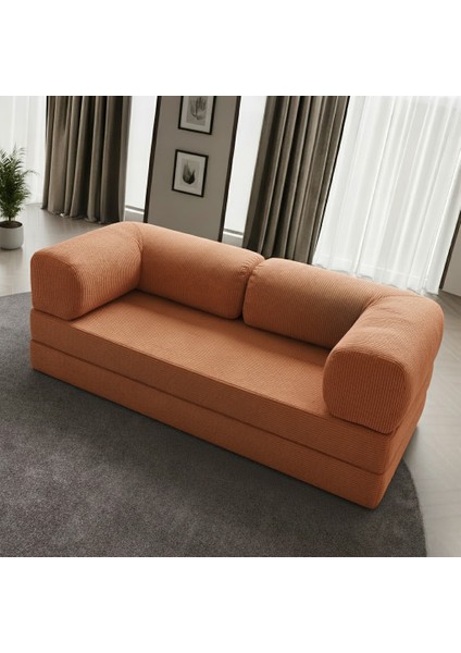 Yıkanır Silinir Pratik Kanepe 100X200 ve 100X100 Puf | Fitilli Kadife Kumaş Yer Yatağı & Koltuk fiyatları