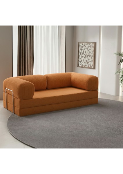 Yıkanır Silinir Pratik Kanepe 100X200 ve 100X100 Puf | Fitilli Kadife Kumaş Yer Yatağı & Koltuk modelleri