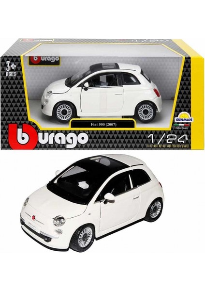 S00022106 Burago 1/24 Fiat 500 2007 Beyaz -Sun modelleri