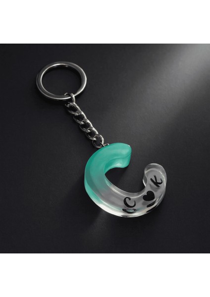 C Harfi - Kişiye Özel - Epoksi Reçine Anahtarlık - El Yapımı - Çelik Tokalı modelleri