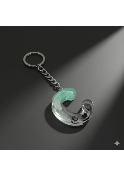 C Harfi - Kişiye Özel - Epoksi Reçine Anahtarlık - El Yapımı - Çelik Tokalı indirimleri