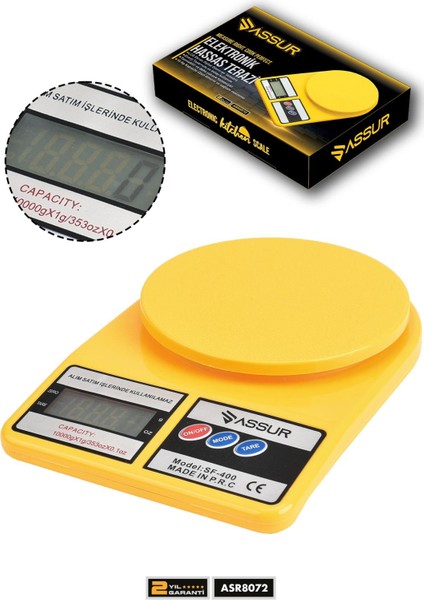 Dijital Mutfak Terazisi 1 gr 10 kg Hassas Ölçüm Tartı Hassas Terazi