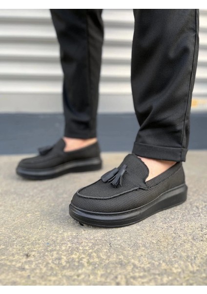 JY154 Blaze Bağcıksız Püsküllü Keten Erkek Günlük Spor Klasik Ayakkabı Kst - Siyah fiyatları