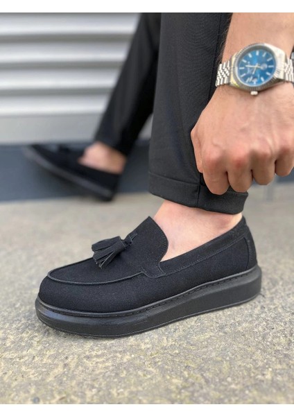 JY154 Blaze Bağcıksız Püsküllü Süet Erkek Günlük Spor Klasik Ayakkabı Sst - Siyah modelleri