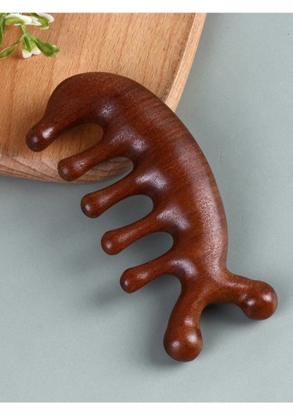 Sandal Ağacı Gua Sha, Masaj Aleti Yüz & El & Tüm Vücut & Saç Bakım No:1