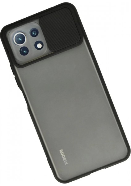 Xiaomi Mi 11 Lite Kılıf Palm Buzlu Kamera Sürgülü Silikon - Siyah (K95) modelleri