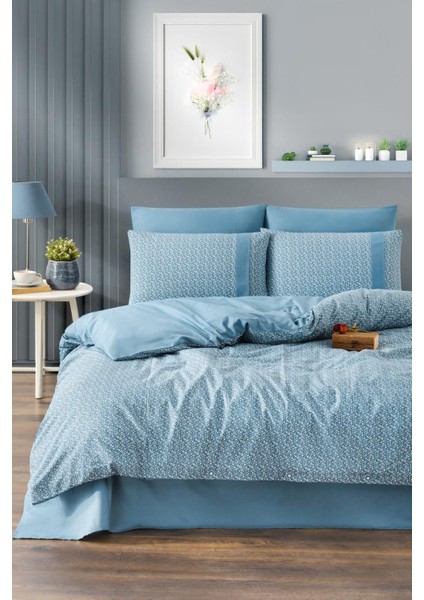 Pamuklu Çift Kişilik lüx Nevresim Takımı Çiçekli