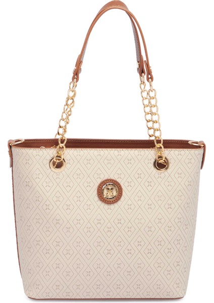 Bej Print Kadın Omuz Çantası - S1WPR0000801-S7G