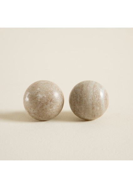 Mermer2 Li Yuvarlak Çekmece Kulbu Açık Kahve