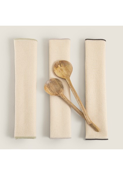 Favor 3'lü Mutfak Havlusu ve Kaşık Seti Natural modelleri