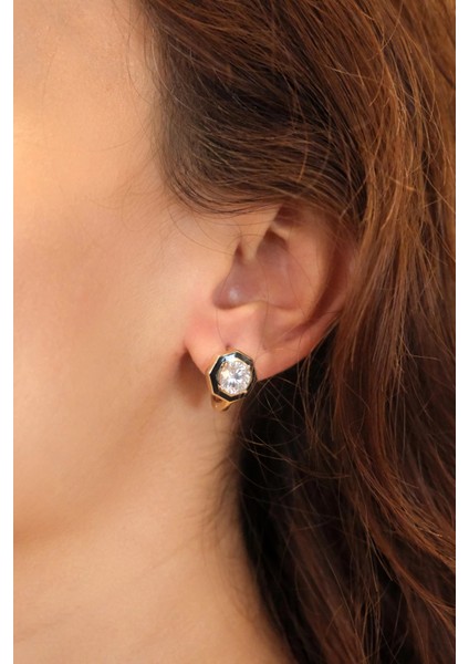 Asil 14 Ayar Mine Taşlı altın küpe KP5152 modelleri