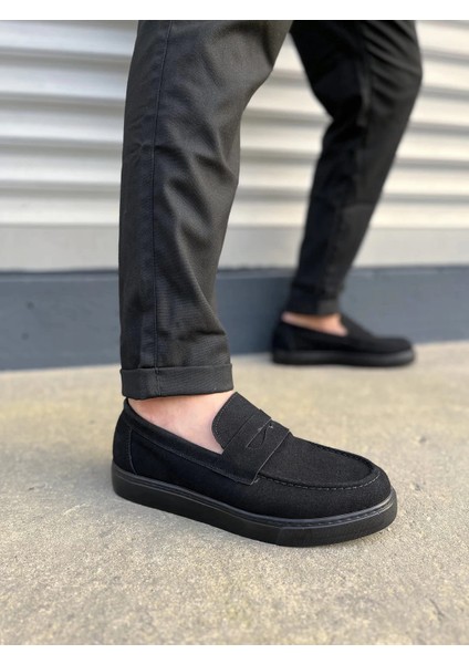 JY180 Estilo x Bağcıksız Süet Erkek Günlük Spor Klasik Ayakkabı Sst - Siyah