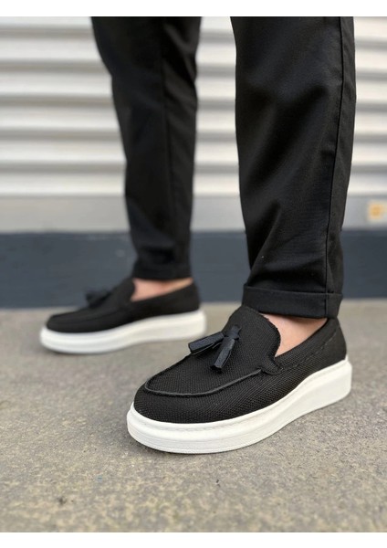 JY154 Blaze Bağcıksız Püsküllü Keten Erkek Günlük Spor Klasik Ayakkabı Kbt - Siyah fiyatları