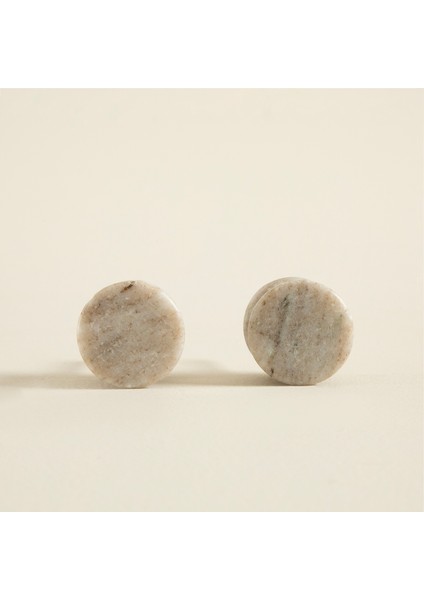 Marbly Button 2 Li Çekmece Kulbu Açık Kahve