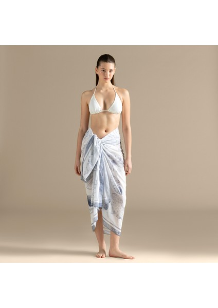 Juste Pareo Ekru/marin Mavi