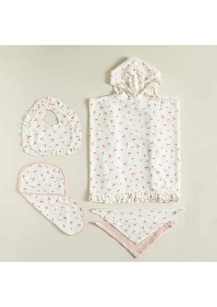 Cherry Boom Müslin Set Vanilya/pembe