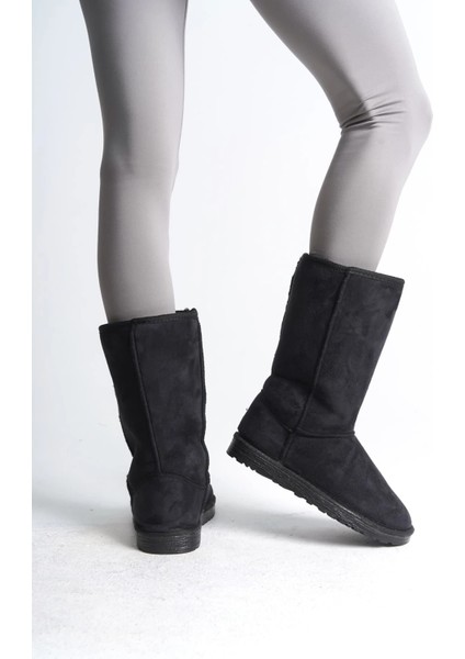 Freya Bağcıksız Düz Taban Içi Kürklü Süet Kadın Bot Sst - Siyah fırsatları
