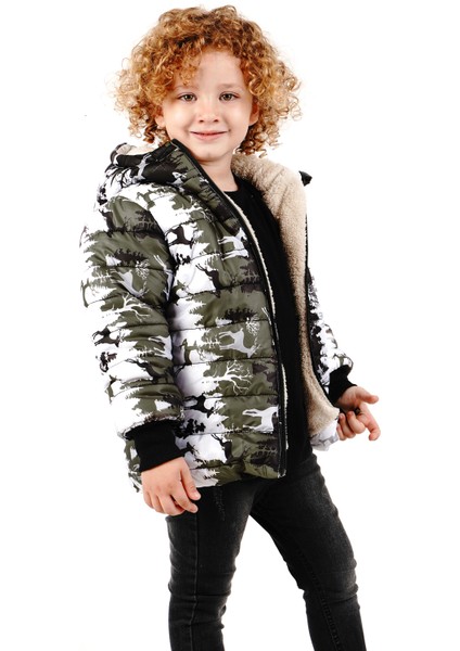 Erkek Çocuk Su ve Rüzgar Geçirmez Dijital Baskılı Içi Wersoftlu Kapşonlu Mont fiyatları