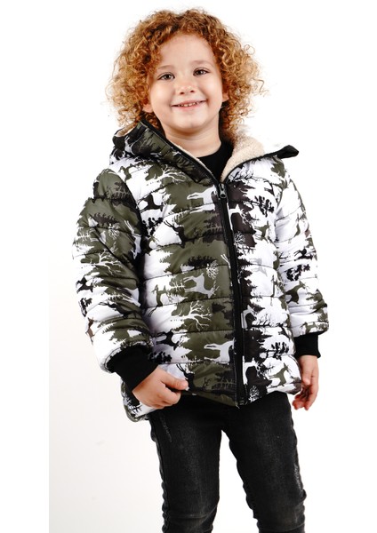 Erkek Çocuk Su ve Rüzgar Geçirmez Dijital Baskılı Içi Wersoftlu Kapşonlu Mont fırsatları