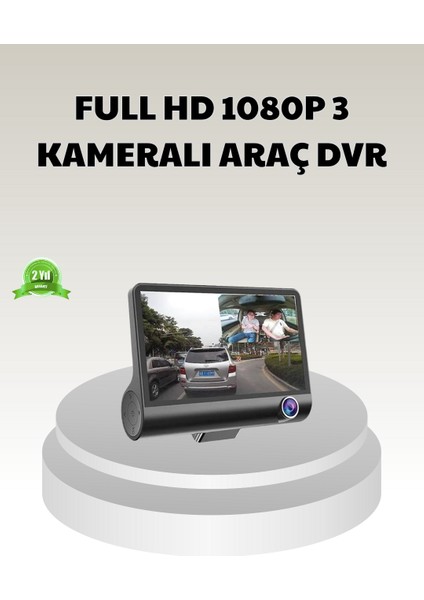 Drnds Araç Dvr Kamerası 3’lü 170° Geniş Açılı Full Hd ve Park Destekli