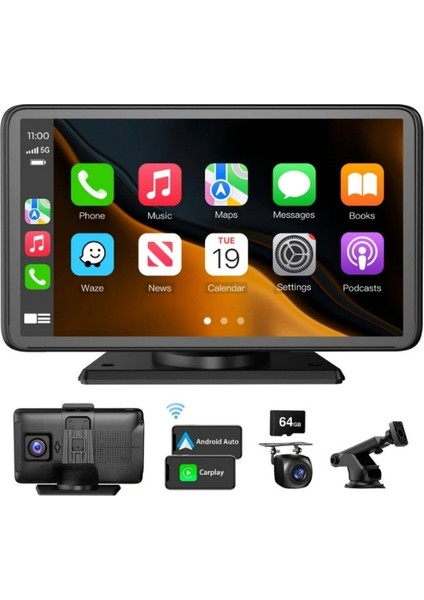 X2 Carplay Akıllı Araç Ekranı Apple Android Uyumlu 9.2” 4K Hd Görüntü, Kablosuz Bağlantı, Arka Kamera Dahil