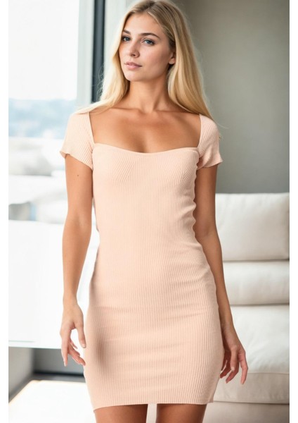 Z9016 Dewberry Bayan Elbise-Pembe