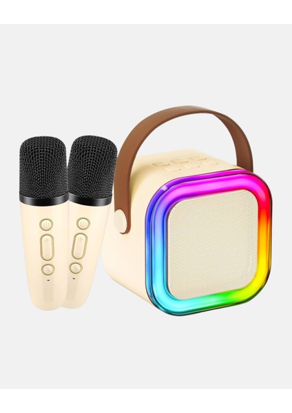 Drnds Taşınabilir Karaoke Hoparlör Bluetooth 5.0 ve Çift Mikrofonlu fırsatları