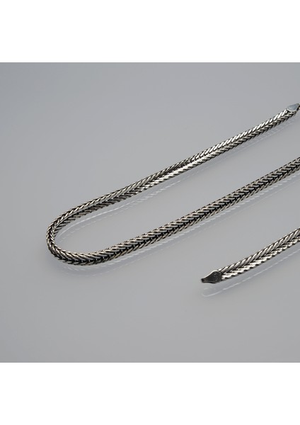 5n Oluklu Tilki Kuyruğu Gümüş Zincir