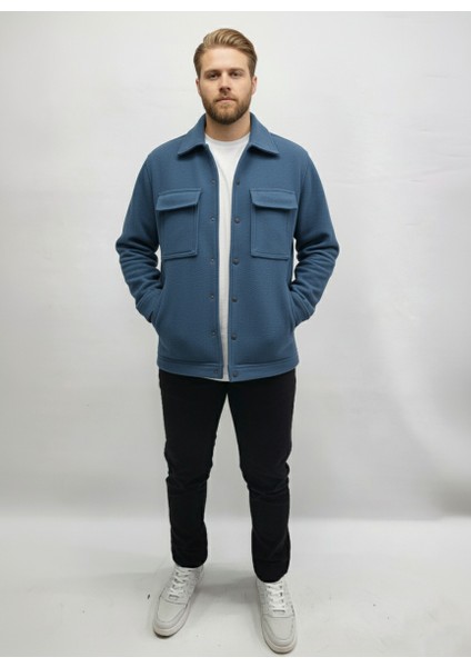 Erkek Mevsimlik Spor Kesim Mont Çıtçıtlı Ceket Polar Erkek Gömlek