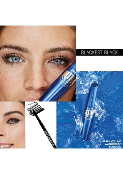 Ultra Volume Waterproof Maskara + Glimmerstick Blackest Black Göz Seti - Suya Dayanıklı Göz Seti