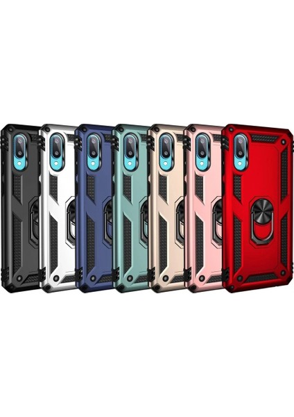 Samsung Galaxy A02 Kılıf Sofya Yüzüklü Silikon Kapak - Rose (K95) fırsatları