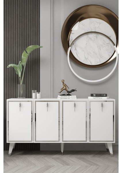 8219-32CT KB150 Konsol,tv Ünitesi Beyaz-Gümüş fiyatları