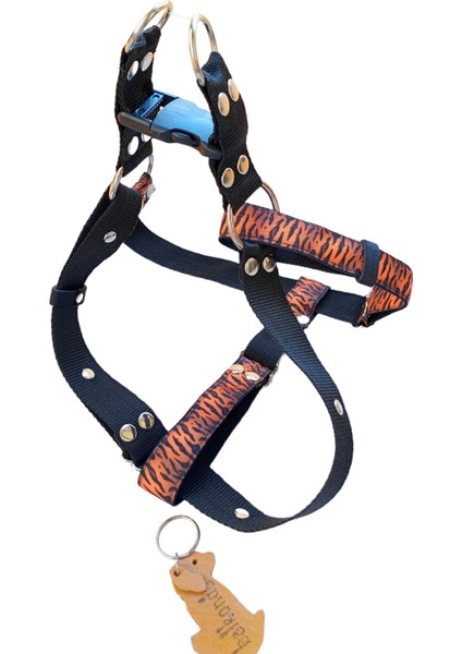 Köpek Göğüs Tasması Küçük, Orta ve Büyük Irk Kaplan Desenli Ayarlamalı Kolon Kordon Kaplan Desen fırsatları