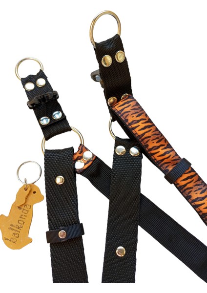 Köpek Göğüs Tasması Küçük, Orta ve Büyük Irk Kaplan Desenli Ayarlamalı Kolon Kordon Kaplan Desen indirimleri