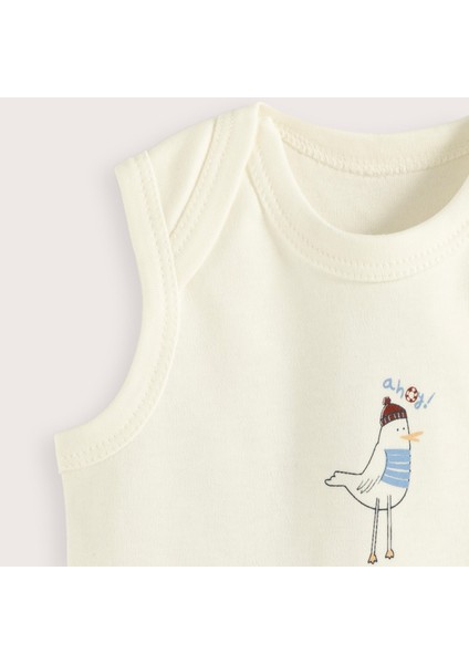 Sea Side Baskılı Kolsuz Body Ekru fiyatları