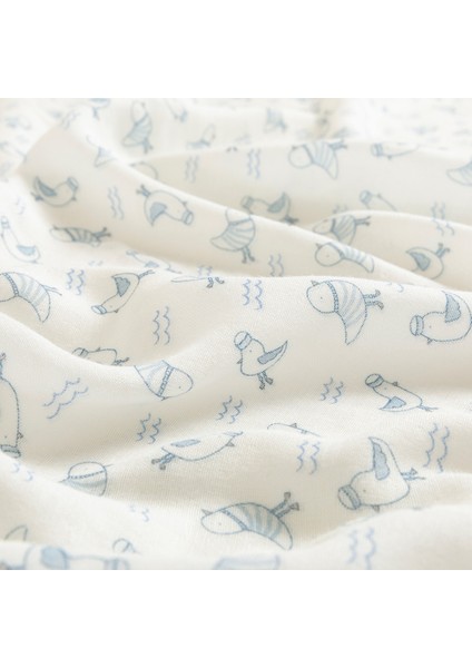 Sea Sıde Baskılı Müslin Battaniye Ekru fırsatları