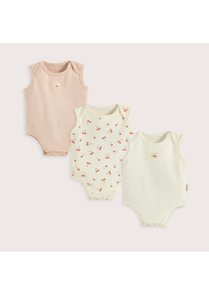 Cherry Boom 3'lü Kolsuz Body Kutu Set Vanilya/pembe